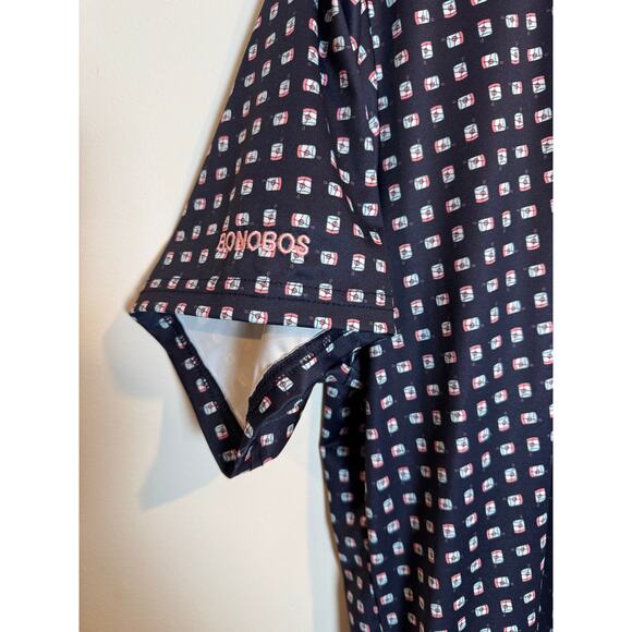 Bonobos Golf Men’s Slim Fit Printed Cocktail Glasses Performance Polo XL - Picture 3 of 7